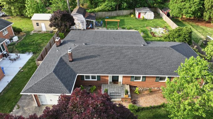 Drone photograph of a residential property in Hampton Roads, Virginia